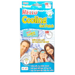 1 Hộp 4 Miếng dán hạ Sốt Hello Cooling Gel Patch