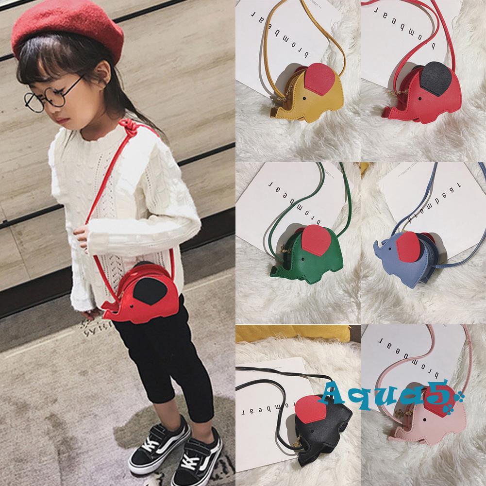 Túi xách đeo vai hình chú voi 3D dễ thương cho bé gái