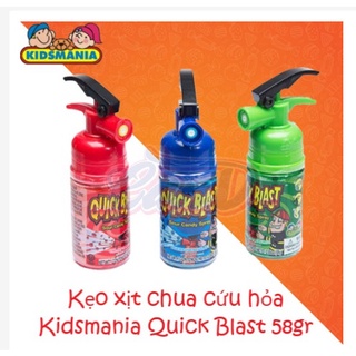 Kẹo xịt chua cứu hỏa Kidsmania Quick Blast chai 58gr