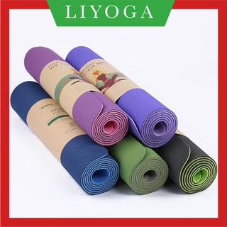 THẢM TẬP YOGA TPE 2 LỚP DÀY 6MM CHỐNG TRƯỢT CHỐNG THẤM BỀN ĐẸP TẬP GYM
