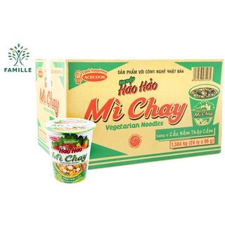 Giá Sỉ 1 Thùng Mì Ly Chay Hảo Hảo Vị Rau Nấm - 24 Ly x 66g