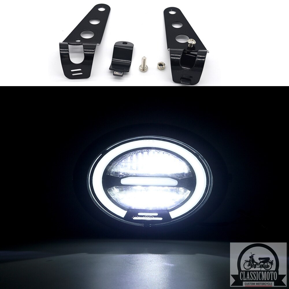 Đèn pha led ⭐𝑭𝑹𝑬𝑬𝑺𝑯𝑰𝑷⭐  Đèn pha led xe máy class độ Harley Cafe Racer Chopper Bobber CG125 GN125