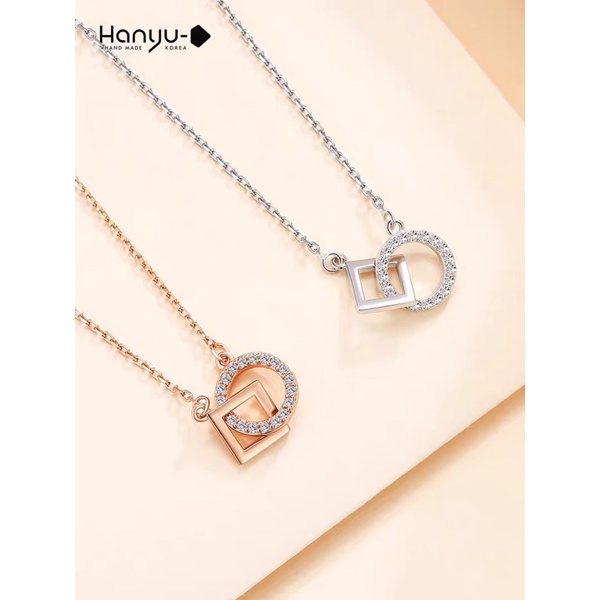 Dây chuyền lồng nhau vuông tròn bạc 925 cao cấp