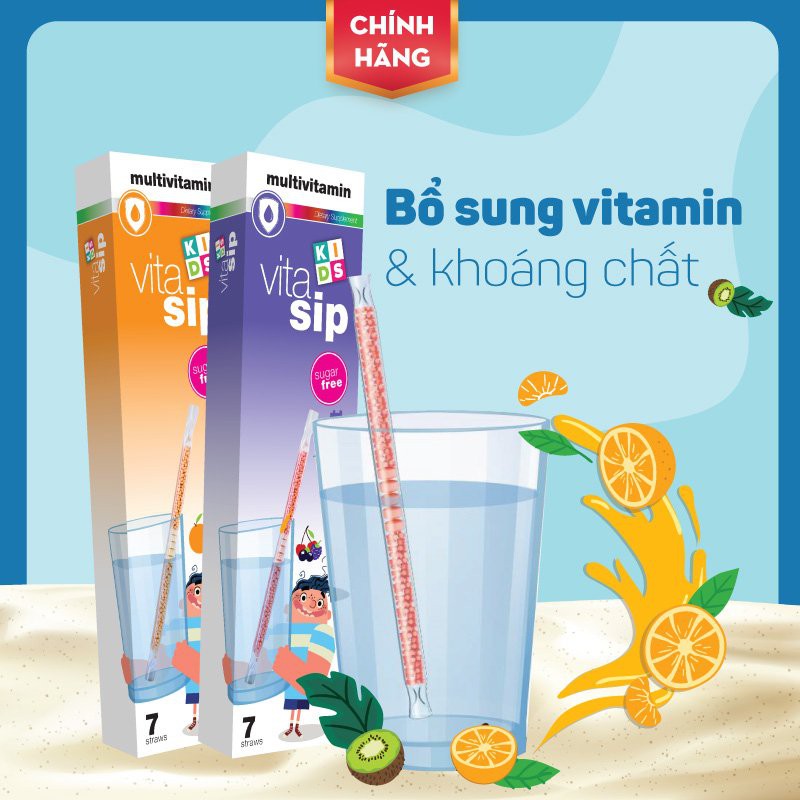 Vitasip Multi Vitamin - Ống hút vitamin tổng hợp bổ sung 14 vitamin và khoáng chất thiết yếu cho cơ thể khỏe mạnh