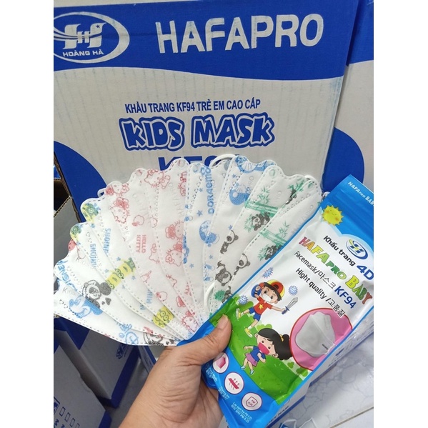 100 CÁI KHẨU TRANG KF94 TRẺ EM 4 LỚP