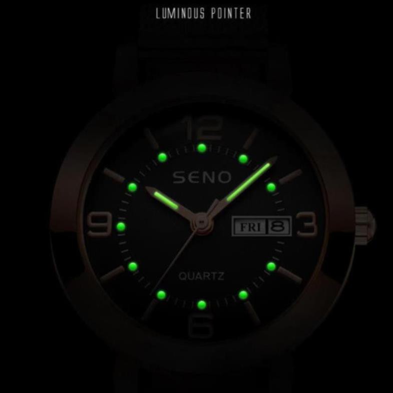 Đồng hồ nữ SENO hàng cao cấp dây kim loại chống nước mặt sapphia trangmoonshop