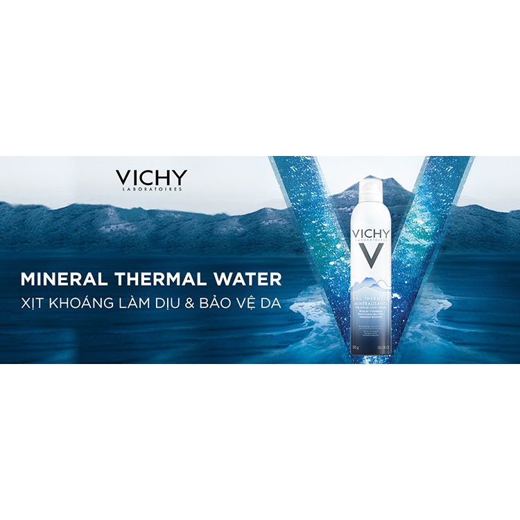 Nước xịt khoáng Vichy dưỡng da cấp ẩm và bảo vệ da mineralizing thermal water 300ml