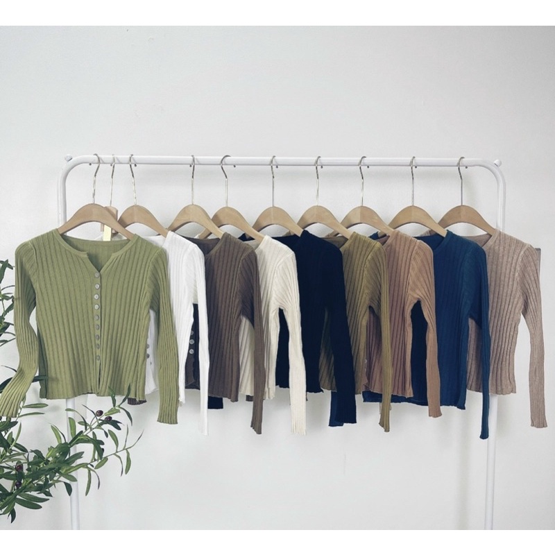 Áo cardigan len, áo len nữ, áo len tăm đũa cài cúc dọc 9 màu | BigBuy360 - bigbuy360.vn