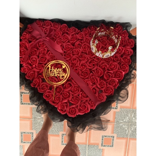 Bó hoa sáp trái tim 99 bông