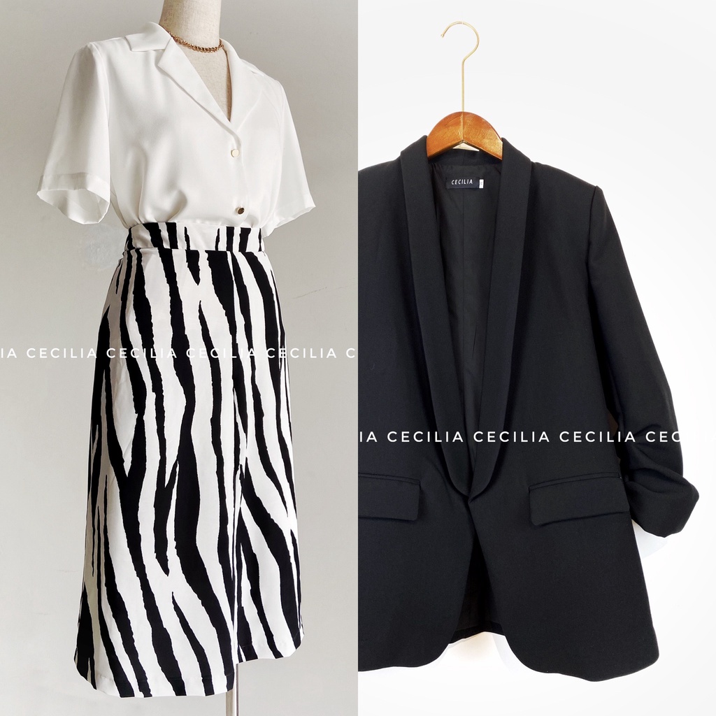 Áo blazer ESTELLE by CECILIA màu đen (ảnh thật chụp bởi CECILIA chuẩn màu) | BigBuy360 - bigbuy360.vn