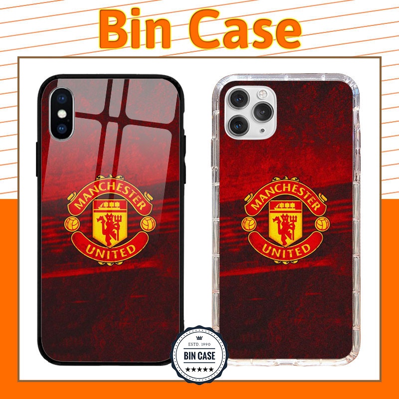 ⚽Ốp lưng logo MU Manchester Utd đẹp ⚽huy hiệu MU màu đỏ iphone 13 12 11 Pro Max 6s 6 7 8 Plus X Xr Xs Max BONGDA013