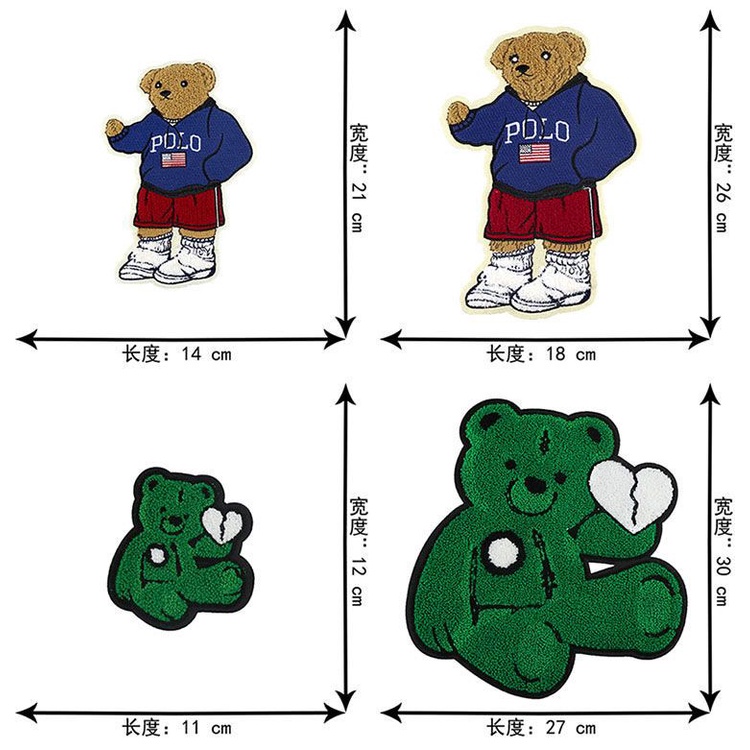 Miếng Dán Trang Trí Quần Áo Thêu Họa Tiết Gấu Độc Đáo Thời Trang diy