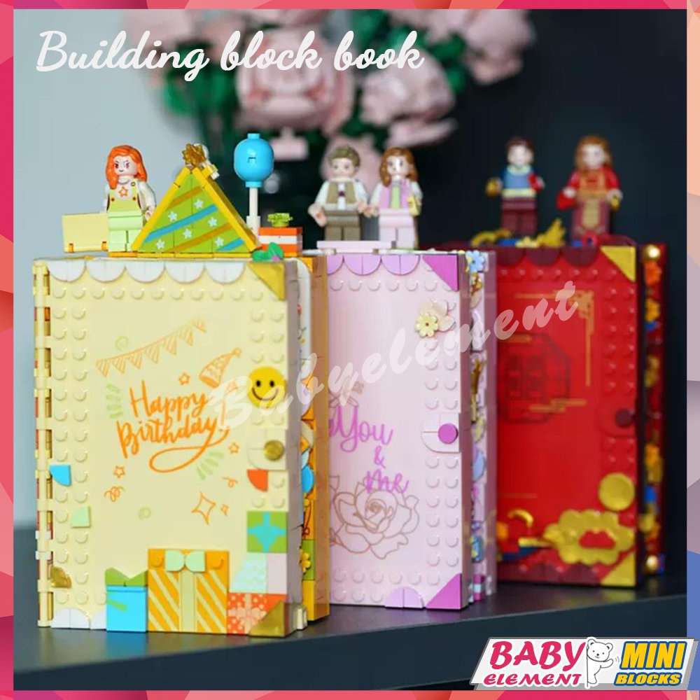 Nhật Ký Tình Yêu Trung Quốc Khung Ảnh Cưới Xếp Hình Khối Xây Dựng Sách Mô Hình DIY Trang Trí Đồ Chơi Dành Cho Người Lớn Trẻ Em Quà Tặng