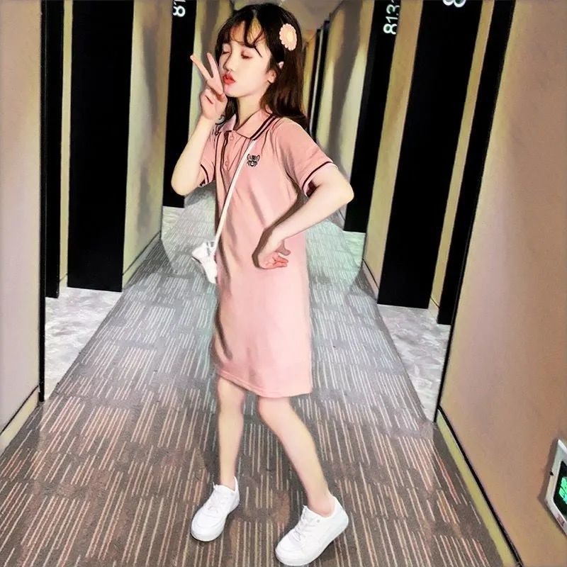 Đầm Thun Ngắn Tay Dáng Rộng Thời Trang Mùa Hè Mới Dành Cho Bé Gái