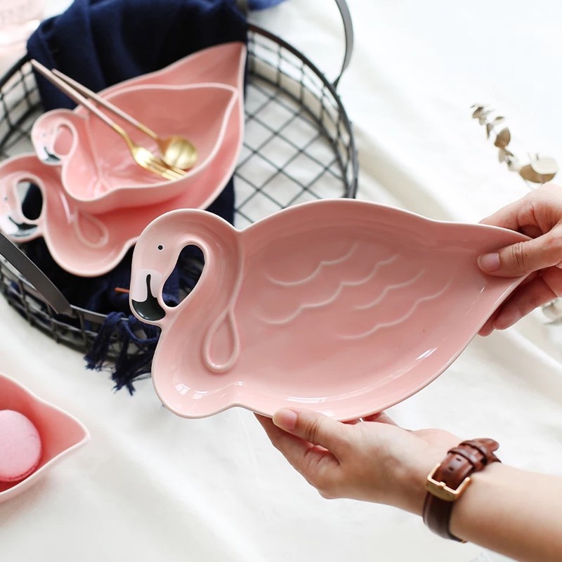 Dĩa đựng thức ăn hình chim hồng hạc