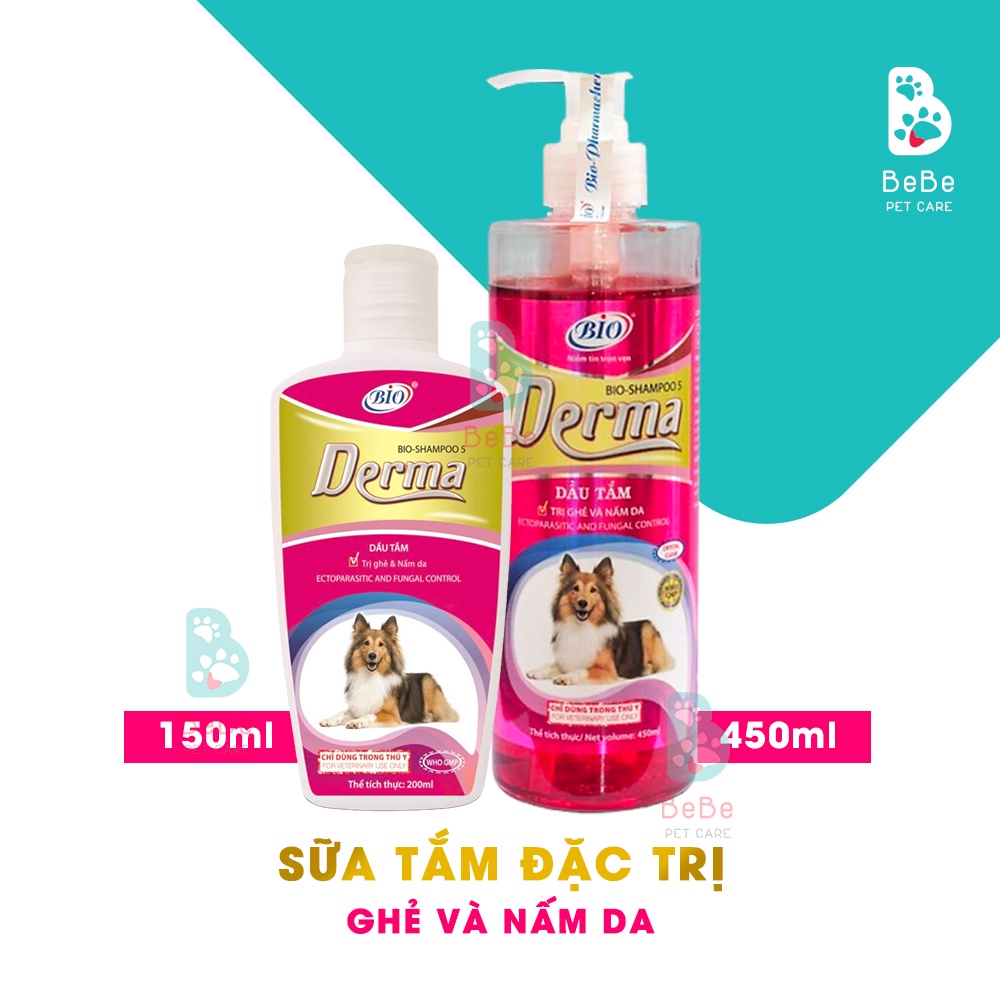 BIO Care & BIO Derma - Sữa Tắm Đặc Trị Ve Rận Bọ Chét & Ghẻ Nấm Cho Chó Mèo