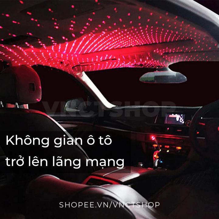 Đèn led chiếu sao chiếu trần xe ô tô, trần nhà bầu trời sao tia laser trang trí cắm cổng usb