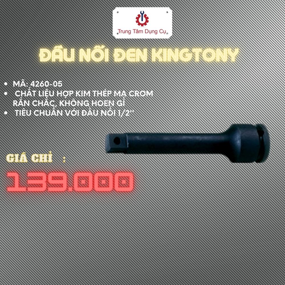 Đầu nối đen Kingtony 4260-05 1/2''