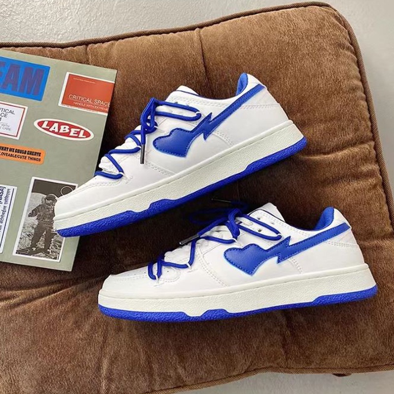 Ielgy Giày Sneaker Da Cổ Thấp Màu Xanh klein Cho Nam