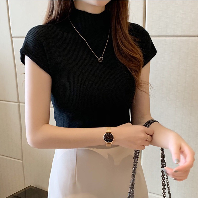 Áo len tay hến cổ 3 phân nữ tính
