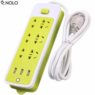 [ Sale ] Ổ Cắm Điện Đa Năng 6 Phích Và 3 Cổng Sạc USB.