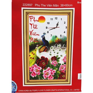 Tranh thêu chữ thập Phu Thê Viên Mãn 222897-38x60cm