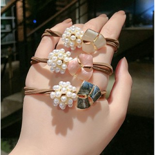 Dây Buộc Tóc Đính Đá+ Hạt Trai Nhân Tạo
