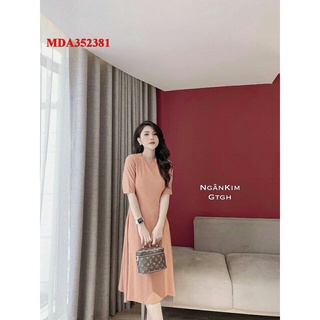 ĐẦM THUN TAY NGẮN CỔ TRÒN