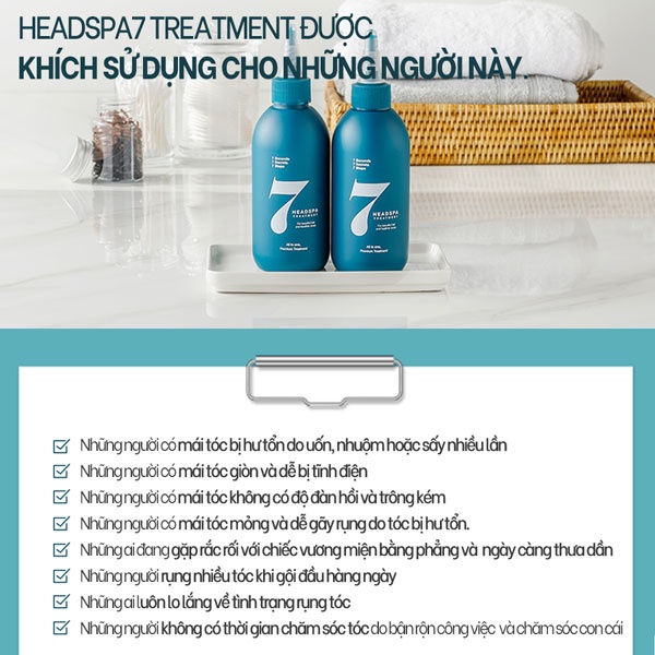 Dầu Xả HEADSPA7 Treatment Phục Hồi Tóc 200ml HEADSPA7 Blue Eye Black Hair Pack Treatment