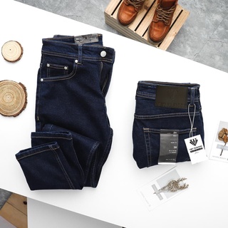 Quần jean nam cao cấp xanh trơn basic đ&p