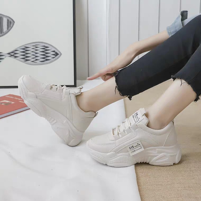 [Mã FAMAYWA2 giảm 10k đơn từ 50k] Giày thể thao nữ HAPU đế cao da đẹp S15 siêu hot , mới nhất 2021 | BigBuy360 - bigbuy360.vn