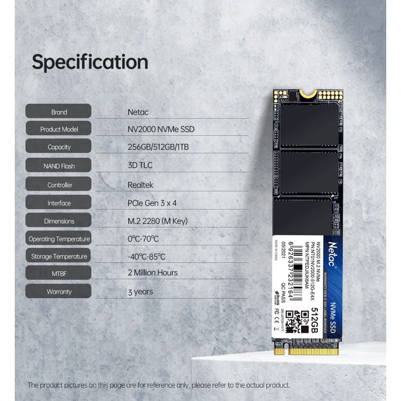 Netac M.2 SSD PCIe NVME dung lượng 128Gb/256Gb/512Gb/1Tb. Bảo hành 3 năm | BigBuy360 - bigbuy360.vn