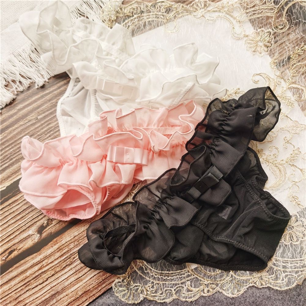 Quần Lót Ren Voan Đính Nơ Xinh Xắn Dễ Thương Chíp Ren Cao Cấp Mainia Shop