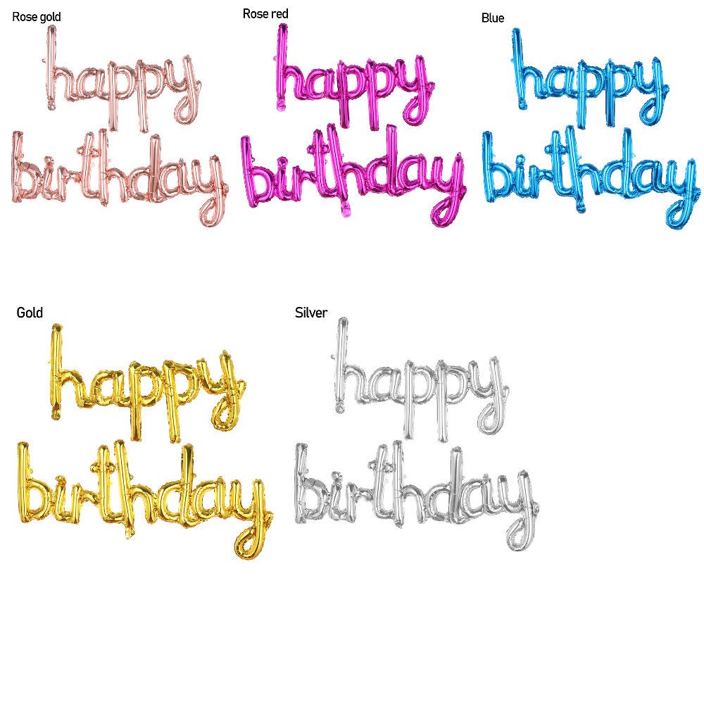 Bong Bóng Lá Nhôm Nhiều Màu 16 INCH Hình Chữ Cái Happy Birthday Nhiều Màu Sắc Trang Trí Tiệc Cưới Sinh Nhật