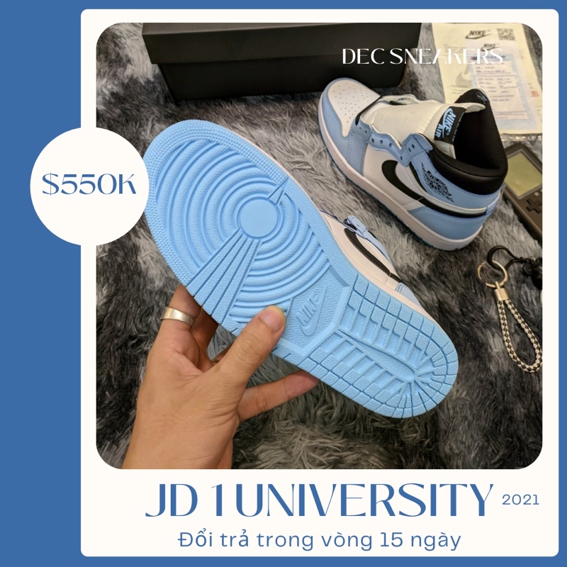 [Chuan 11 - fullbox -bill] Giày Sneaker Jordan 1 High University Blue 2021