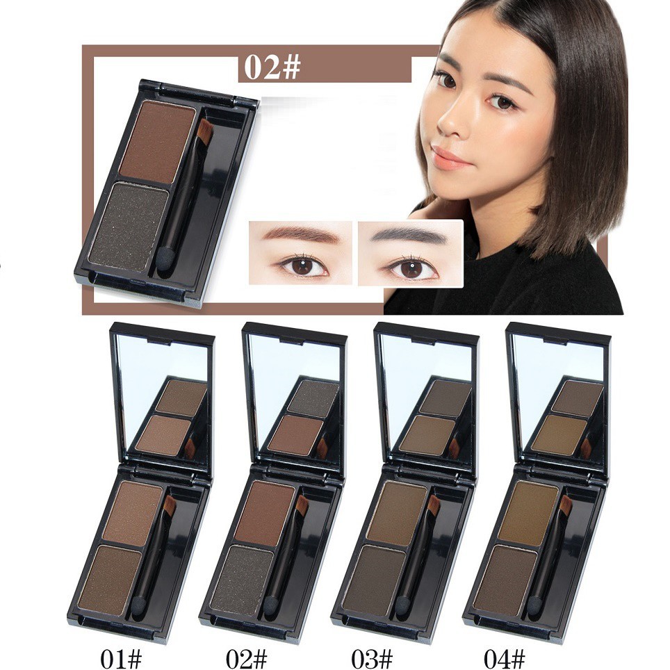 Bột Vẽ Chân Mày Novo 2 Màu Makeup, 4 Loại Tùy Chọn Trang Điểm Đôi Lông Mày Cân Đối Theo Tone Khác Nhau