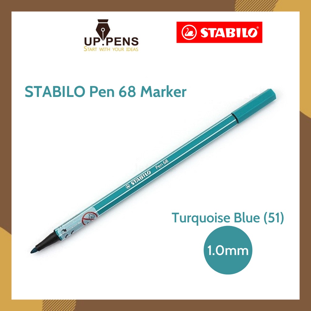 Bút lông màu Stabilo Pen 68 Marker - 1.0mm - Màu xanh lam (Turquoise Blue - 51)