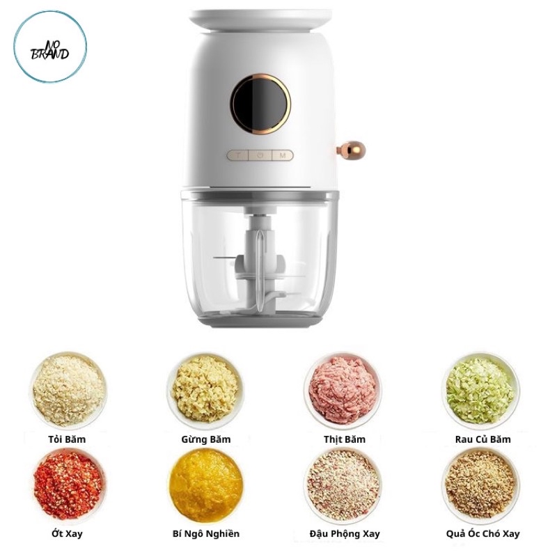 Máy xay đa năng cối thuỷ tinh 600ml - Tích pin + Tích hợp cân điện tử tối đa 1kg