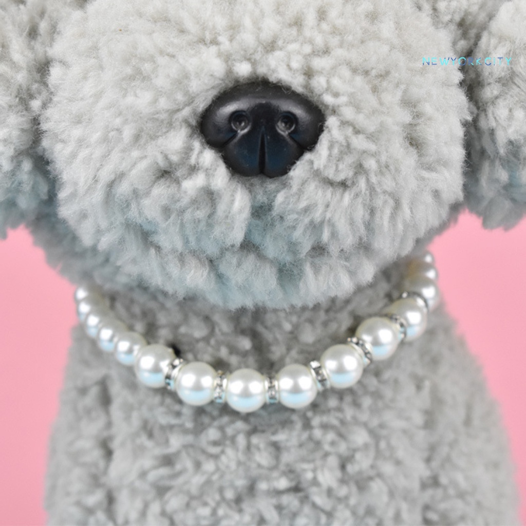 Vòng Cổ Đính Ngọc Trai Nhân Tạo Thời Trang Dành Cho Thú Cưng