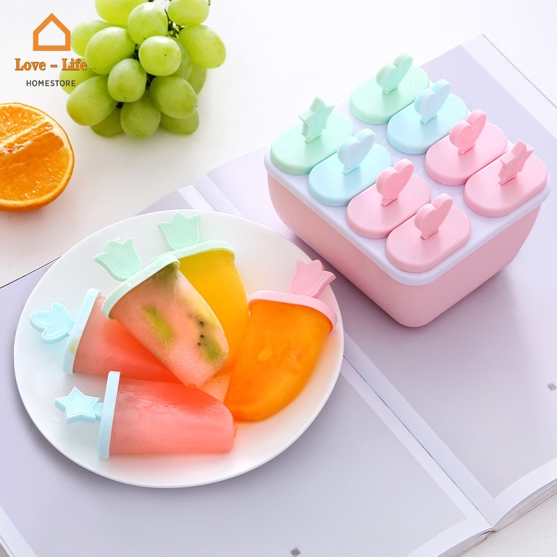 Khuôn Làm Kem 8 Ngăn Có Thể Tái Sử Dụng