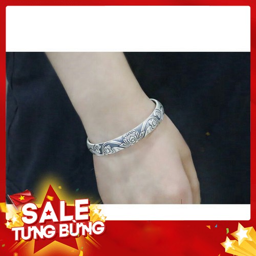Vòng tay bạc, trái tim sen nguyên chất bạc Thái - Hàng nhập khẩu