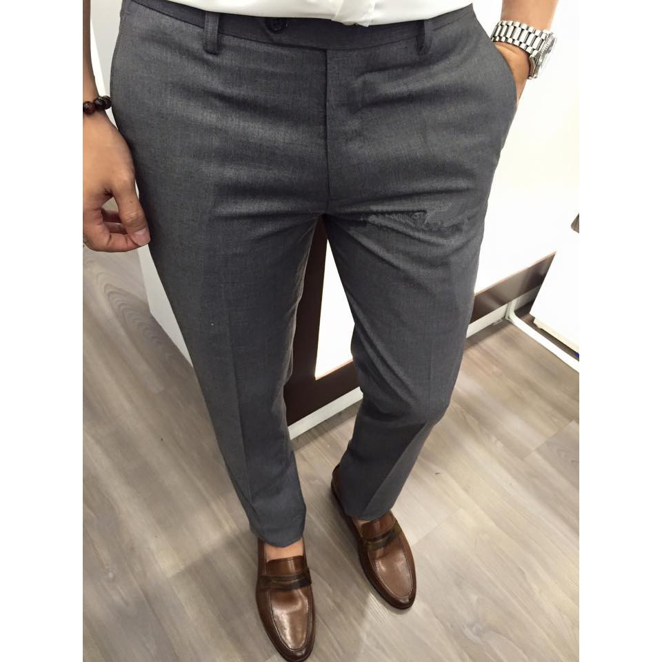 Quần âu nam Vải Tuyết Hàn, quần tây nam chống nhăn chất liệu tốt(Ghi Xẫm) | BigBuy360 - bigbuy360.vn