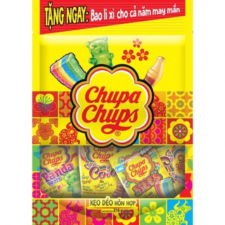 Kẹo dẻo Chuppa chups hương hỗn hợp gói 216Gram(Tặng Bao Lì xì)