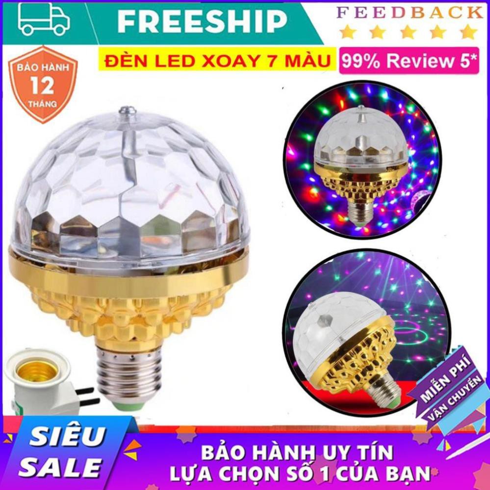 Đèn LED Xoay 7 Màu Nhiều Hiệu Ứng Tia Chớp Nhấp Nháy Quẩy cùng tiếng nhạc, Đèn trang trí nhà