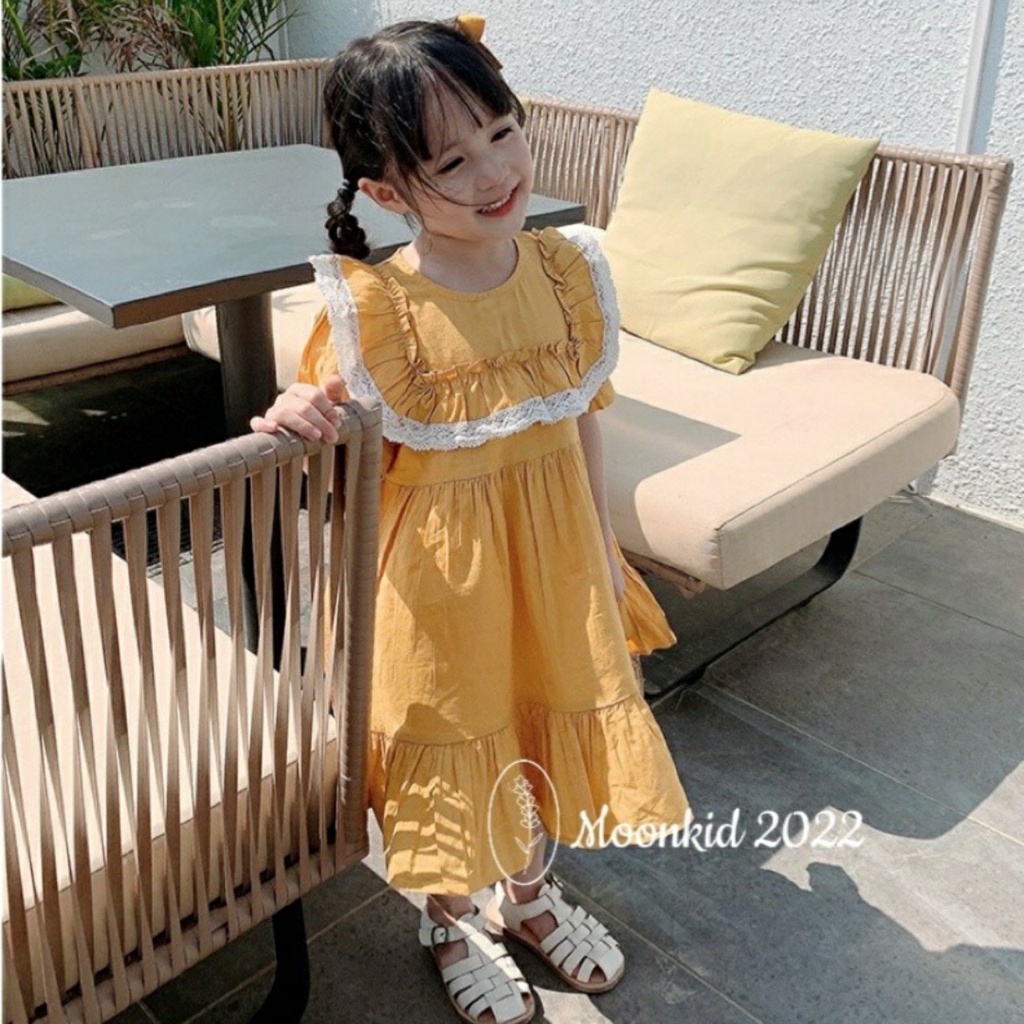 Váy đũi lạnh ren ngực cao cấp cho bé gái 8-20kg