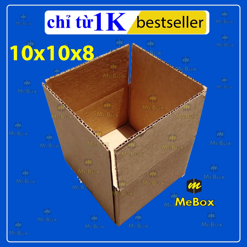 100 hộp carton gói hàng 10x10x8