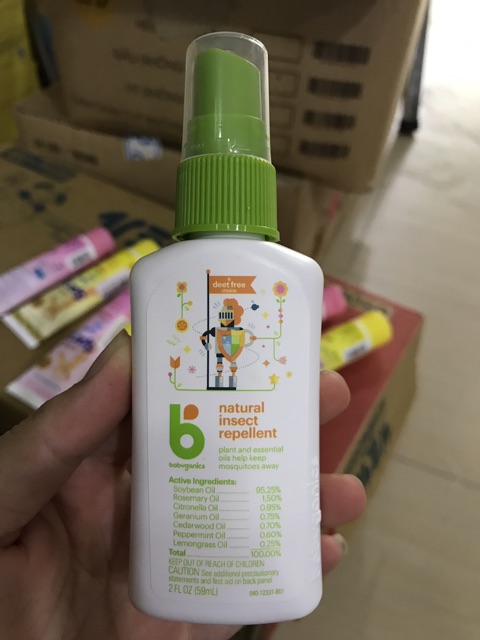 [Mã FMCG8 giảm 8% đơn 500K] Tinh dầu xịt chống muỗi Babyganics (babyganic) 59ml