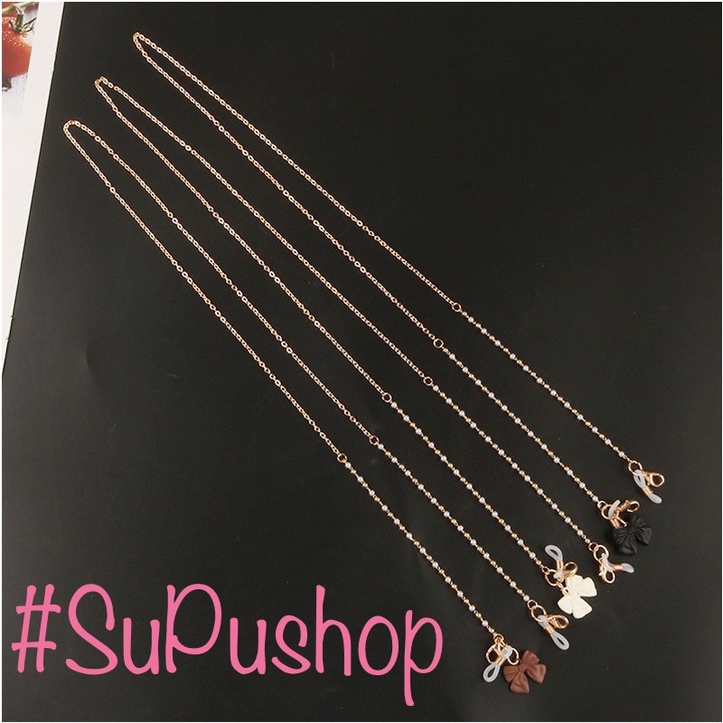 ⛓⛓DÂY ĐEO KHẨU TRANG HOẶC MẮT KÍNH KIM LOẠI CÓ CHARM NƠ⛓⛓