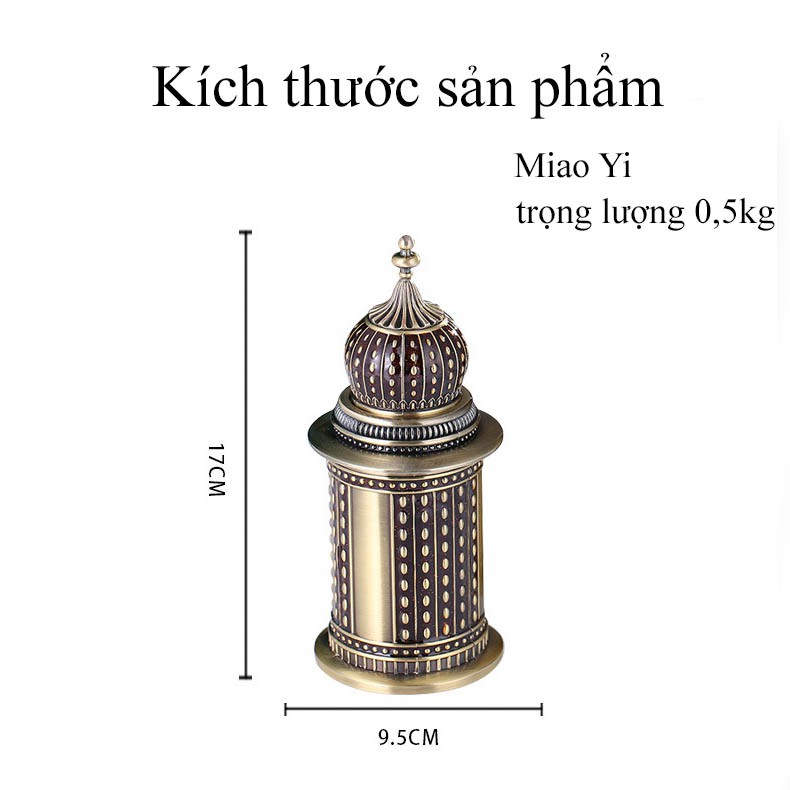 Lọ đựng tăm cao cấp hình tháp nắp tháo hình tháp cổ điển phong cách châu Âu độc đáo HT79