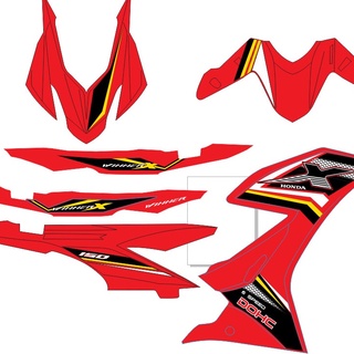 Tem rời honda winner x đỏ - tem 3 lớp - tặng logo - ver 10